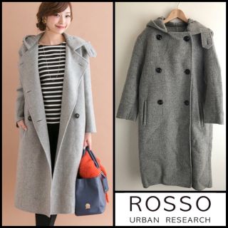 アーバンリサーチロッソ(URBAN RESEARCH ROSSO)のROSSO 圧縮ウールWフードコート ガウン オーバーシルエット(ロングコート)