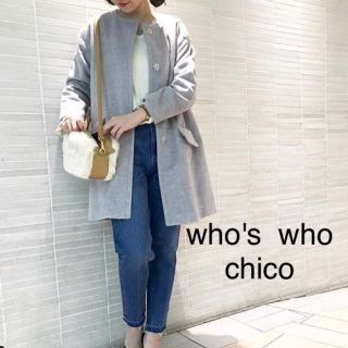 フーズフーチコ(who's who Chico)の新品❁﻿フーズフーチコ シャギーノーカラーコート(ロングコート)