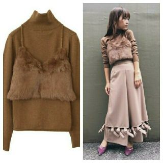 アメリヴィンテージ(Ameri VINTAGE)のMTけいこ様専用☆TURTLE BUSTIER KNIT TOP☆ファービスチェ(ニット/セーター)