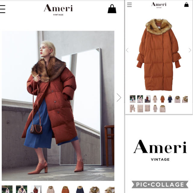 Ameri VINTAGE - 【新品タグ付】AMERI vintage OVAL LINE DOWN COATの通販 by ゆったん ⑅︎