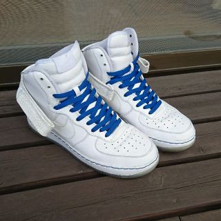 ナイキ(NIKE)の世界で1足❤NIKE ID AIR FORCE 1 ホワイト×ブルー(スニーカー)