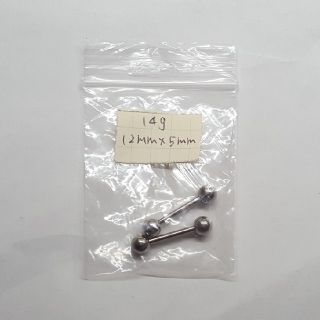 14g ストレートバーベル 2本セット(ピアス)