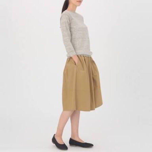 MUJI (無印良品)(ムジルシリョウヒン)の無印良品 オーガニックコットン イージータック ギャザー スカート レディースのスカート(ひざ丈スカート)の商品写真
