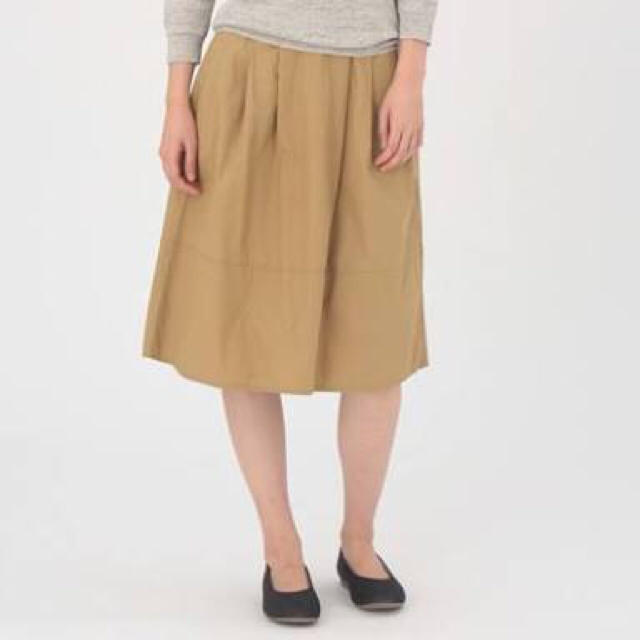 MUJI (無印良品)(ムジルシリョウヒン)の無印良品 オーガニックコットン イージータック ギャザー スカート レディースのスカート(ひざ丈スカート)の商品写真