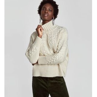 ザラ(ZARA)のZARA  スタンドカラーケーブルニット(ニット/セーター)