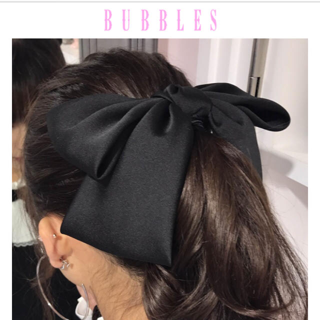 Bubbles(バブルス)のBubbles ヘアアクセサリー サテンリボンヘアゴム レディースのヘアアクセサリー(ヘアゴム/シュシュ)の商品写真