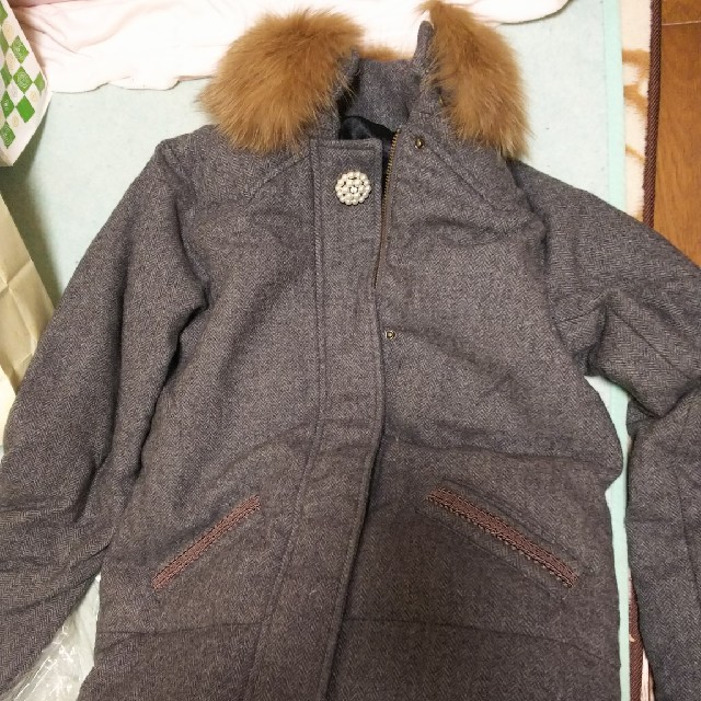 Ungrid(アングリッド)のファー襟ツイードダウンコート アングリッド レディースのジャケット/アウター(ダウンコート)の商品写真