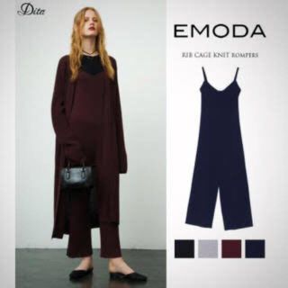 エモダ(EMODA)のEMODA リブニットオールインワン(オールインワン)