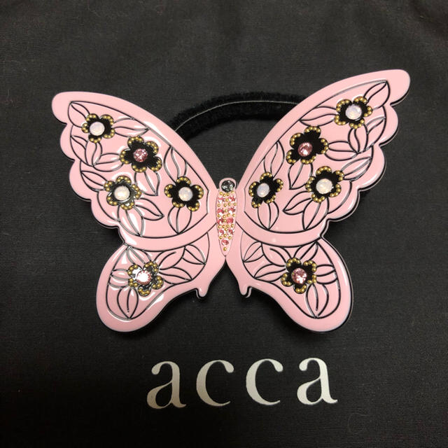 acca(アッカ)のacca♡FLYING HAPPY♡ドレスポニー♡ピンク♡蝶々 レディースのヘアアクセサリー(ヘアゴム/シュシュ)の商品写真