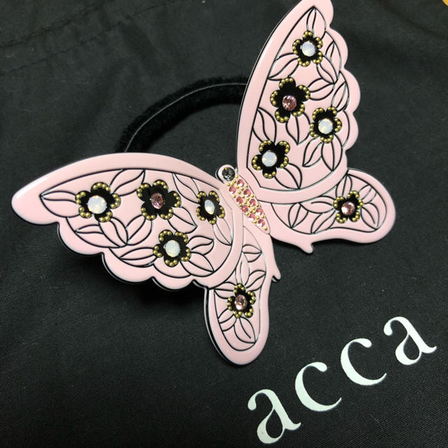 acca(アッカ)のacca♡FLYING HAPPY♡ドレスポニー♡ピンク♡蝶々 レディースのヘアアクセサリー(ヘアゴム/シュシュ)の商品写真