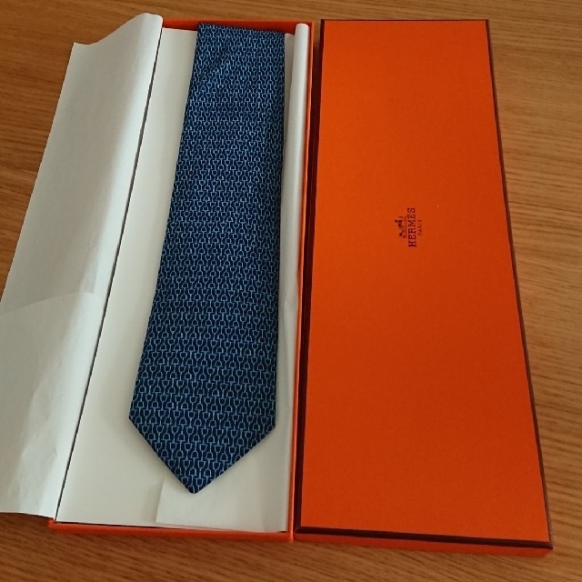HERMES エルメス ネクタイ マリン 新品未使用 箱、袋、購入カード付