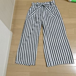 ザラ(ZARA)のリコ様専用 ZARA ストライプワイドパンツ XS(バギーパンツ)