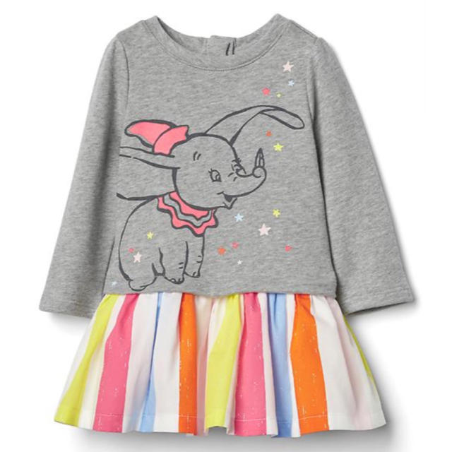 babyGAP(ベビーギャップ)のGAP ダンボ コラボ ワンピ 90 ディズニー H&M アプレレクール ロデオ キッズ/ベビー/マタニティのキッズ服女の子用(90cm~)(ワンピース)の商品写真