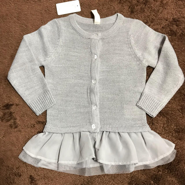 西松屋(ニシマツヤ)の95 Cherokee グレーフリル付きカーディガン キッズ/ベビー/マタニティのキッズ服女の子用(90cm~)(カーディガン)の商品写真