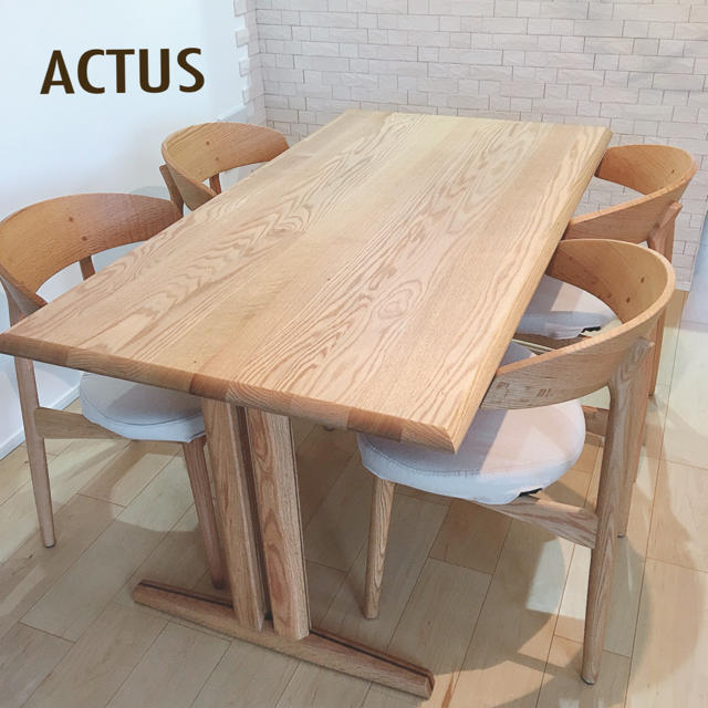 ACTUS(アクタス)の美品 アクタス ダイニングテーブルセット インテリア/住まい/日用品の机/テーブル(ダイニングテーブル)の商品写真