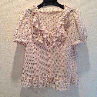 レッセパッセ(LAISSE PASSE)のドット柄シフォンブラウス(シャツ/ブラウス(半袖/袖なし))