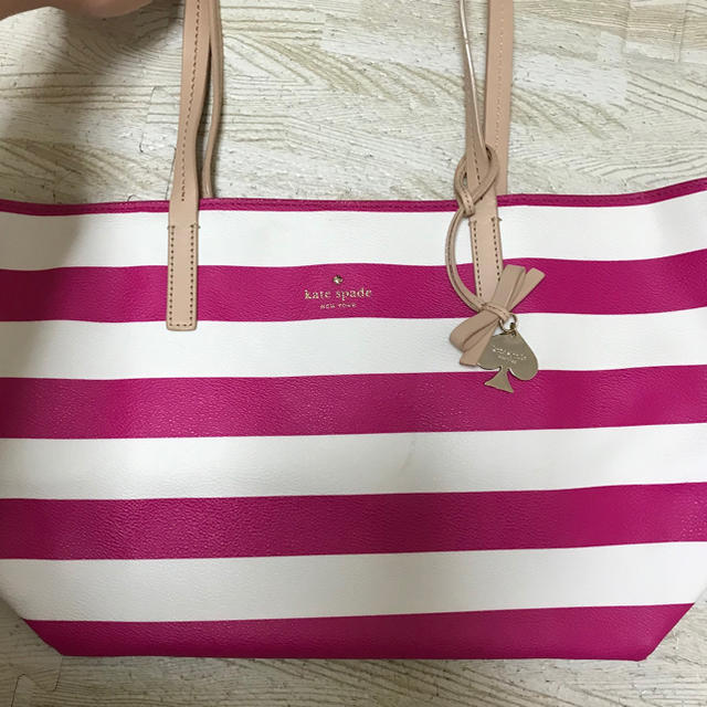 kate spade ♤ トート ボーダー ピンク