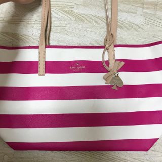 ケイトスペードニューヨーク(kate spade new york)のkate spade ♤ トート ボーダー ピンク(トートバッグ)