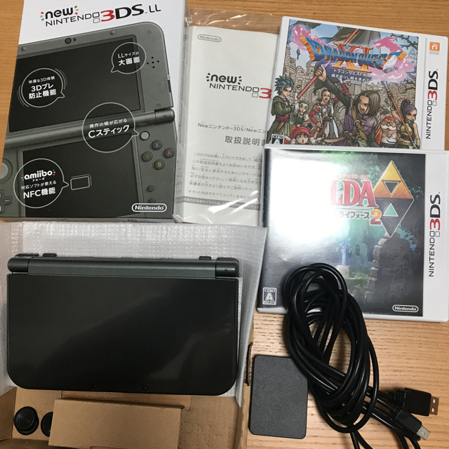 美品 3DSLL 本体 モンハン ゴアマガラ 充電器付き ゲーム機 小物などお