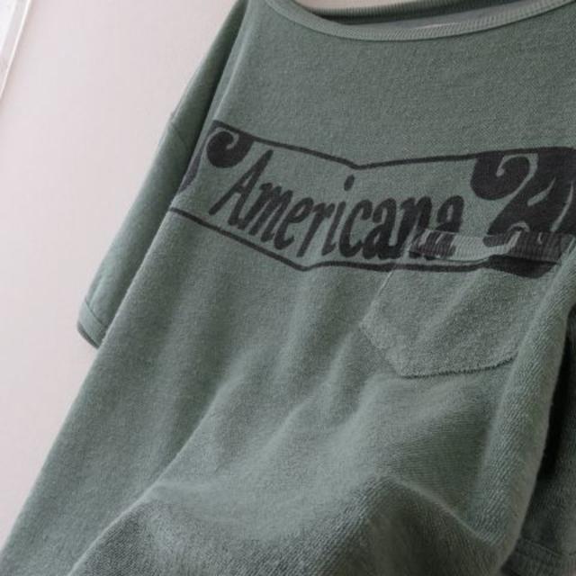 AMERICANA(アメリカーナ)のAmericana アメリカーナ　タオル地Ｔシャツ　ロゴＴシャツ レディースのトップス(Tシャツ(半袖/袖なし))の商品写真