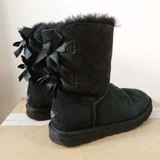 アグ(UGG)のタンポポ様専用 UGG ムートンブーツ ベイリー ボウ 黒 ブラック(ブーツ)