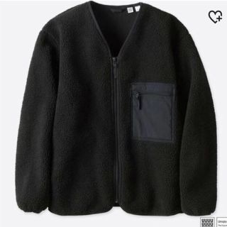 ユニクロ(UNIQLO)のUNIQLO U ボアフリースパーカー(ノーカラージャケット)