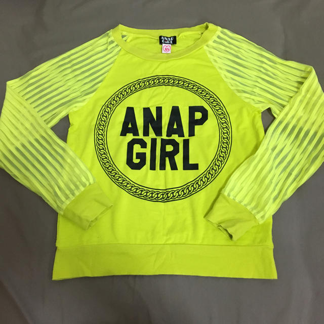 ANAP Kids(アナップキッズ)のANAPGIRL  袖シースルー ロンT 140センチ キッズ/ベビー/マタニティのキッズ服女の子用(90cm~)(Tシャツ/カットソー)の商品写真