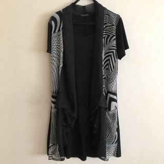 ザファースト(THE FIRST)の🎀THE FIRST シフォン膝丈ワンピース/滅多に無いデザイン¥15984品(ひざ丈ワンピース)