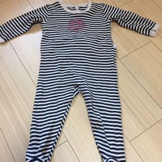 プチバトー(PETIT BATEAU)の新品同様美品 送料無料 値下げ プチバトー長袖ロンパース70〜80(カバーオール)