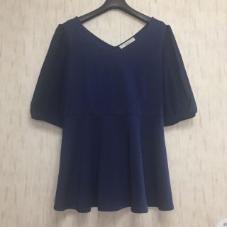 ダズリン(dazzlin)の【ダズリン】【美品】Vネックフレアシフォン切替ブラウス dazzlin 七分(シャツ/ブラウス(長袖/七分))