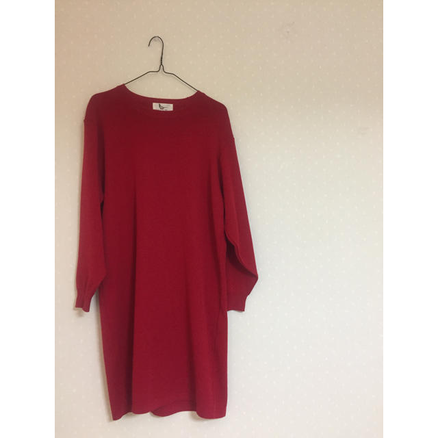 Lochie(ロキエ)のvintage red feminine knit onepiece. レディースのワンピース(ひざ丈ワンピース)の商品写真