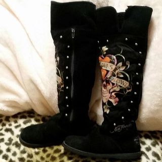 エドハーディー(Ed Hardy)のレア!!!Ed Hardy ラブキル ムートンブーツ(ブーツ)