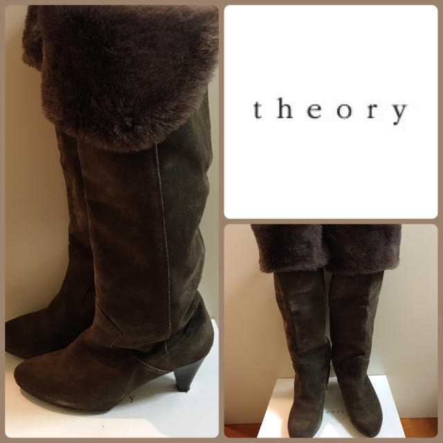 定価5.7万♡theory♡ダークブラウンスエード 2way ブーツ♡