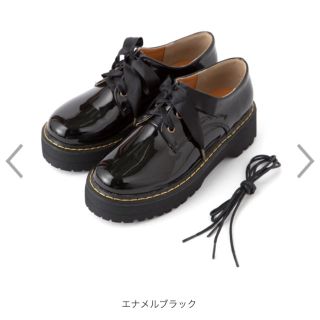 w closet 厚底レースアップシューズ ブラック-siegfried.com.ec