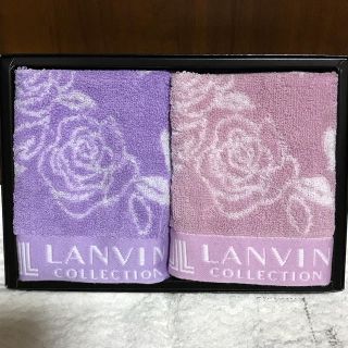 ランバン(LANVIN)のランバン LANVIN💗ローズ柄 タオルハンカチ 2枚セット 箱入(ハンカチ)