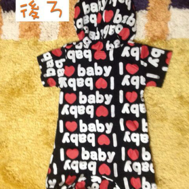 I♡baby 半袖 フード付ロンパース キッズ/ベビー/マタニティのベビー服(~85cm)(ロンパース)の商品写真