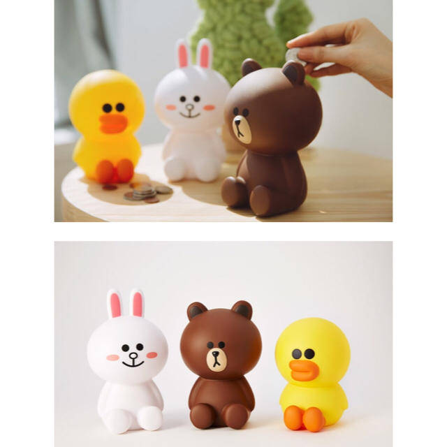 LINE FRIENDS ブラウン 貯金箱 インテリア/住まい/日用品の文房具(その他)の商品写真