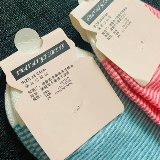 綿80%❣️パール 付き 靴下 ペア スニソ レディースのレッグウェア(ソックス)の商品写真