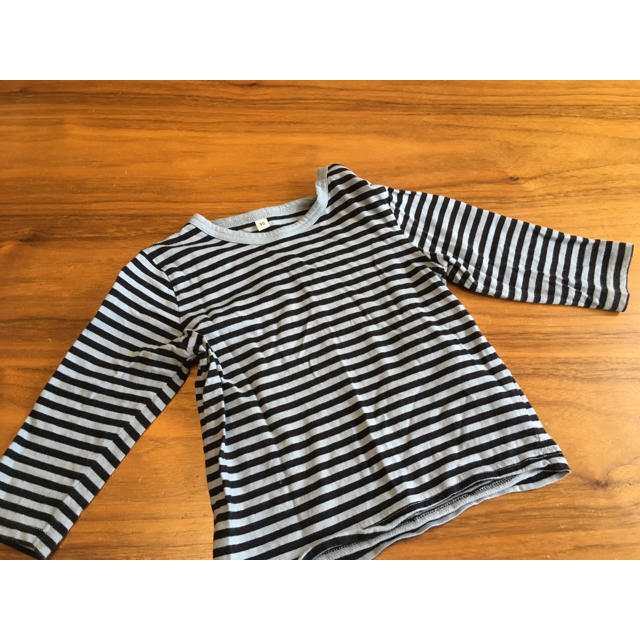 MUJI (無印良品)(ムジルシリョウヒン)の無印良品 ボーダーTシャツ（長袖） キッズ/ベビー/マタニティのキッズ服男の子用(90cm~)(Tシャツ/カットソー)の商品写真