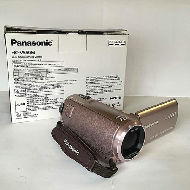Panasonic(パナソニック)のPanasonic デジタルハイビジョンビデオカメラ♡ピンク♡HC-V550M スマホ/家電/カメラのカメラ(ビデオカメラ)の商品写真