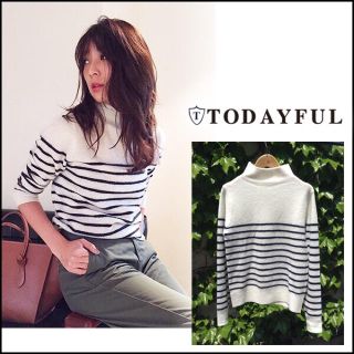 トゥデイフル(TODAYFUL)のTODAYFUL ハイネックボーダーニット(ニット/セーター)