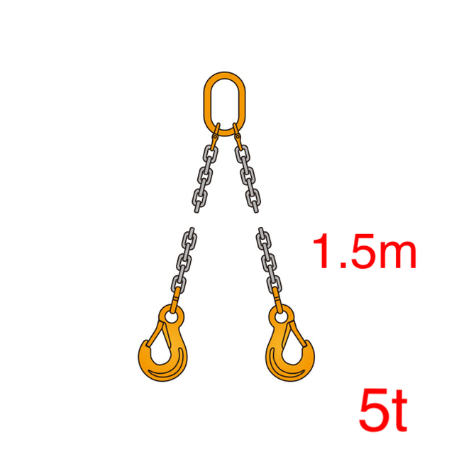 新品 【ペワッグ】2本吊りチェーンスリングセット10mm×1.5m-