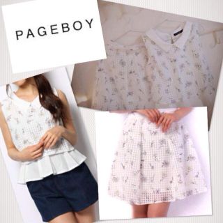 ページボーイ(PAGEBOY)の花柄オーガンジー♡定価¥11000(カットソー(半袖/袖なし))