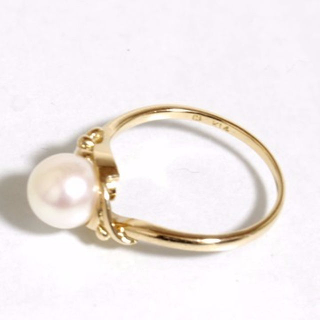 MIKIMOTO(ミキモト)のミキモト パール 7mm玉 ゴールド リング 12号 K14YG 仕上済 レディースのアクセサリー(リング(指輪))の商品写真