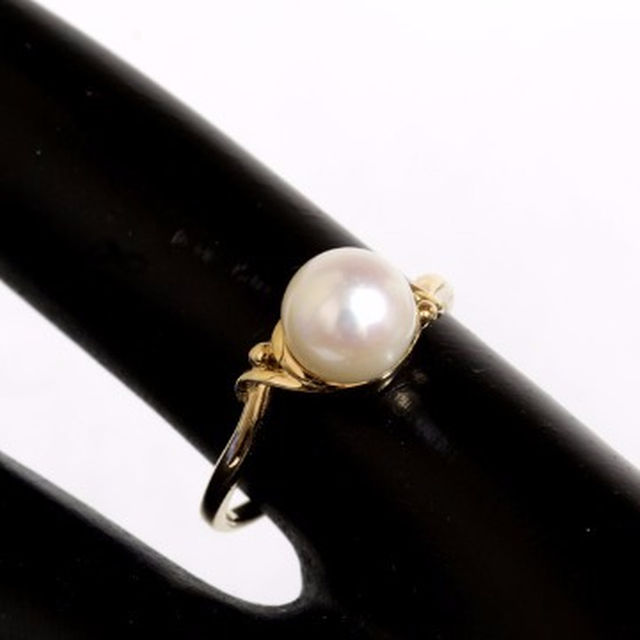 MIKIMOTO(ミキモト)のミキモト パール 7mm玉 ゴールド リング 12号 K14YG 仕上済 レディースのアクセサリー(リング(指輪))の商品写真