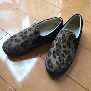 トップショップ(TOPSHOP)のヒョウ柄のツートンスリッポン(スリッポン/モカシン)