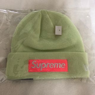 シュプリーム(Supreme)のsupreme newera box logo beanie pale lime(ニット帽/ビーニー)