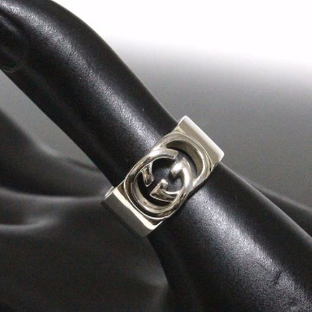 Gucci(グッチ)のグッチ ダブル Gロゴ ワイド リング 19号 SV925 仕上済 メンズ メンズのアクセサリー(リング(指輪))の商品写真