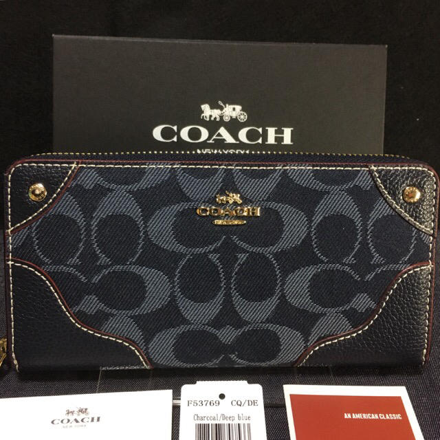 COACH(コーチ)の限定セール❣️新品コーチ長財布F53769デニム ネイビー ミッドナイトブルー レディースのファッション小物(財布)の商品写真