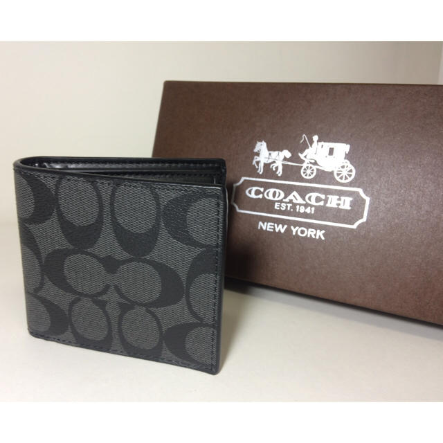 COACH(コーチ)の新品★1点限りの再入荷！ コーチ COACH 二つ折り財布 小銭入れ付き！ メンズのファッション小物(折り財布)の商品写真